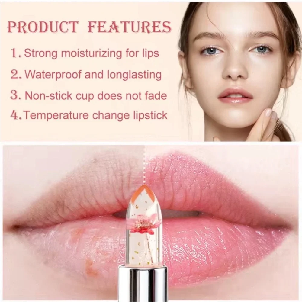 6 Floral Jelly Lipstick Set - Black Case